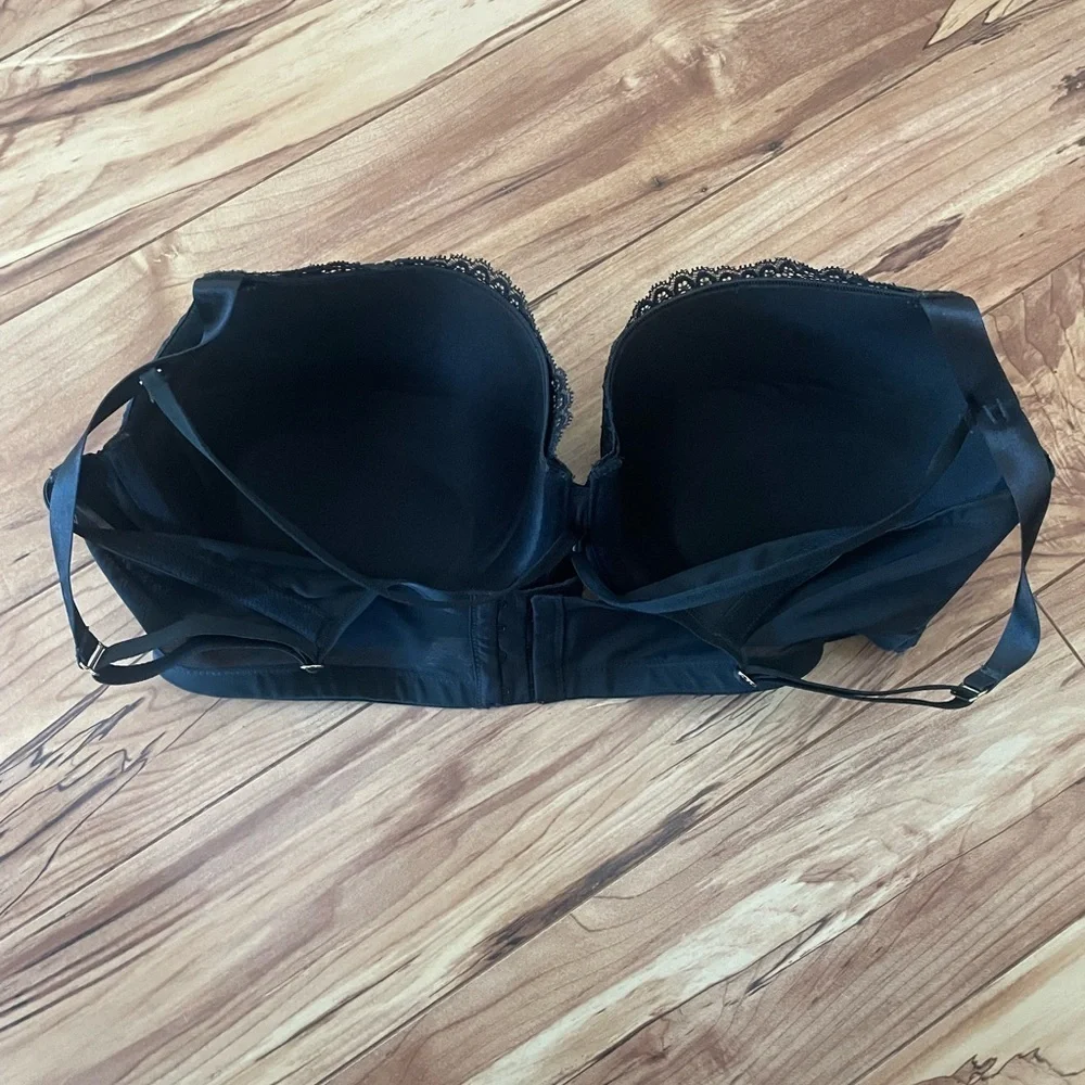 Cacique bra purple and black lace size 42DD boost balconette - Picture 2 of 11
